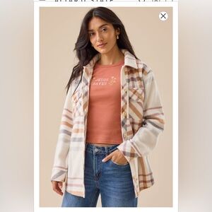 Altar’d State Fleece Shacket size S buttercream